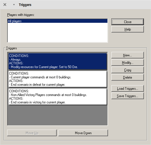 Editing triggers in StarCraft's StarEdit.